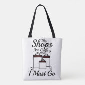 De winkels noemen de koel-winkelslogan groot tote bag (Achterkant)