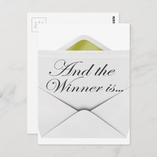 De winnaar is een envelop briefkaart (Voorkant / Achterkant)