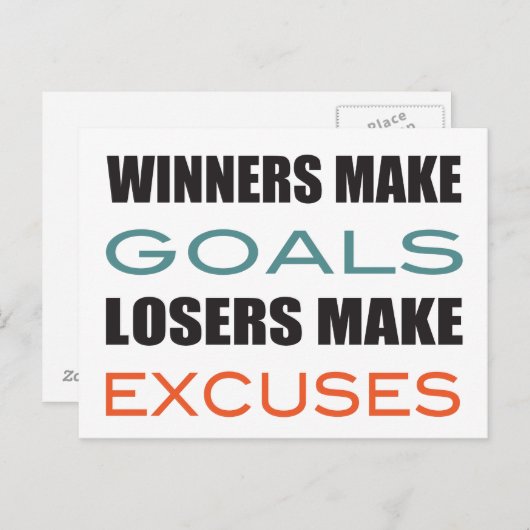 De winnaars maken Doelen, de Loser maakt Uitzonder Briefkaart (Voorkant / Achterkant)