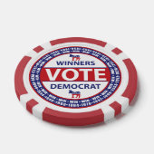 De winnaars stemmen over Democraat Pokerchips (Enkel)