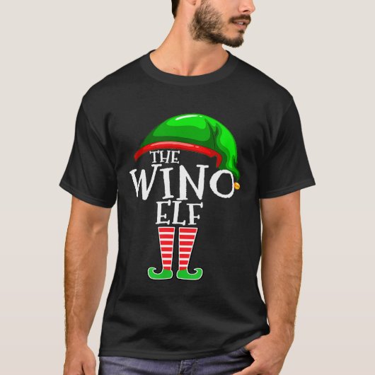 De Wino Elf Family Matching Group Kerstmis Drink T-shirt (Voorkant)