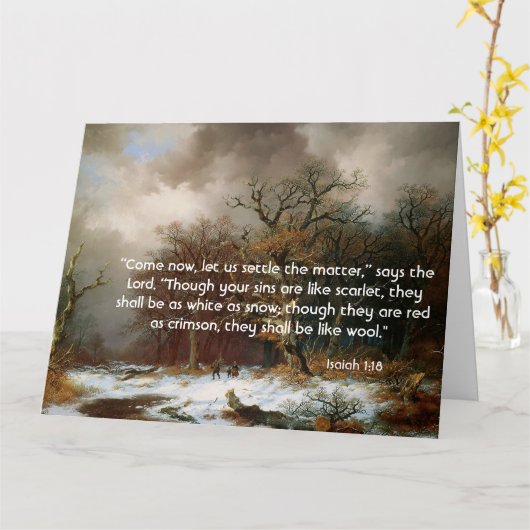 De winter BosIsaiah Scripture Salvation Big Card Kaart (Gele Bloem)