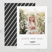 De winter Botanisch met Foto van het Nieuwjaar van Feestdagenkaart (Voorkant / Achterkant)