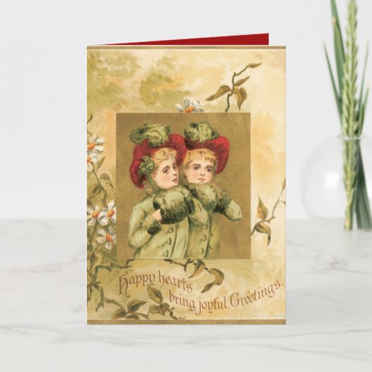 De winter brengt Kerstkaart samen Feestdagen Kaart (Voorkant)