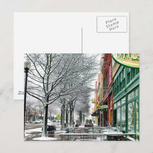 De winter de stad in briefkaart (Voorkant / Achterkant)