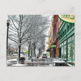 De winter de stad in briefkaart