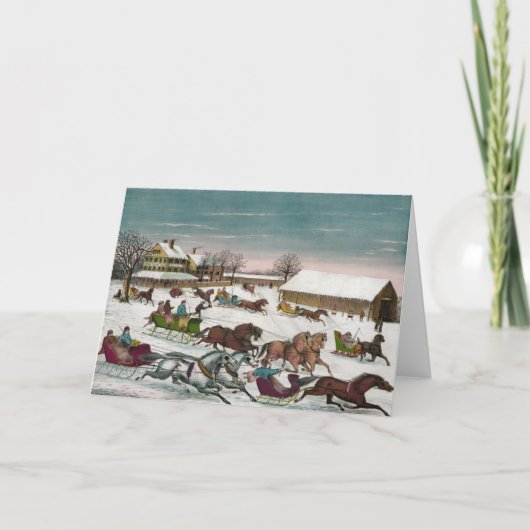 De winter die het Hotel van Brighton verlaten Feestdagen Kaart (Voorkant)