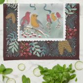 De Winter Earth Song Crimson Red Kitchen Towelen Theedoek (Gevouwen)