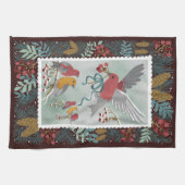 De Winter Earth Song Crimson Red Kitchen Towelen Theedoek (Horizontaal)