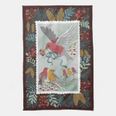 De Winter Earth Song Crimson Red Kitchen Towelen Theedoek (Verticaal)