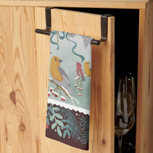 De Winter Earth Song Crimson Red Kitchen Towelen Theedoek (Derde Gevouwen)