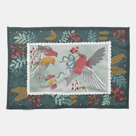 De Winter Earth Song Green Kitchen Towelen Theedoek (Horizontaal)