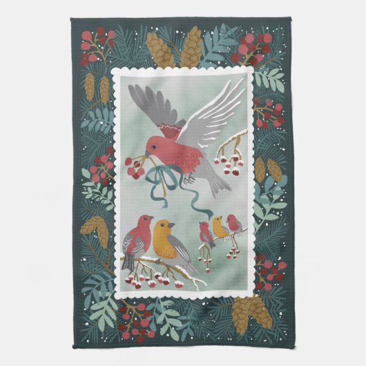 De Winter Earth Song Green Kitchen Towelen Theedoek (Verticaal)