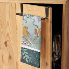 De Winter Earth Song Green Kitchen Towelen Theedoek