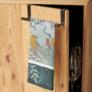 De Winter Earth Song Green Kitchen Towelen Theedoek