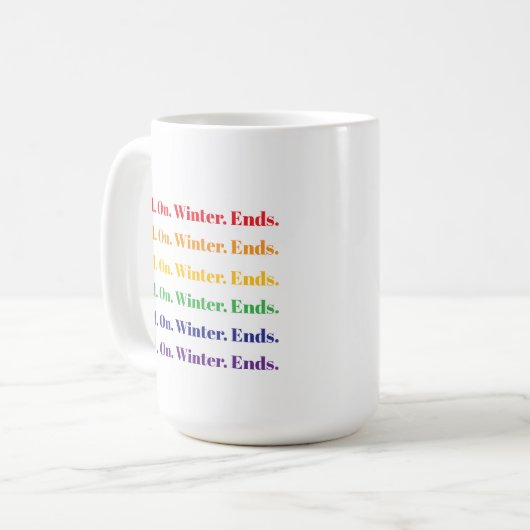 De winter eindigt koffiemok (Voorkant links)