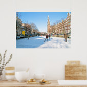 De winter in Amsterdam in Nederland Poster (Keuken)