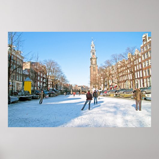 De winter in Amsterdam in Nederland Poster (Voorkant)