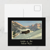 De winter in de Italiaanse Alpen, retro-stijl Briefkaart (Voorkant / Achterkant)