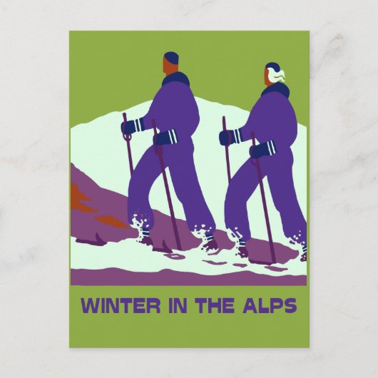 De winter in de pop van de Alpen Briefkaart (Voorkant)