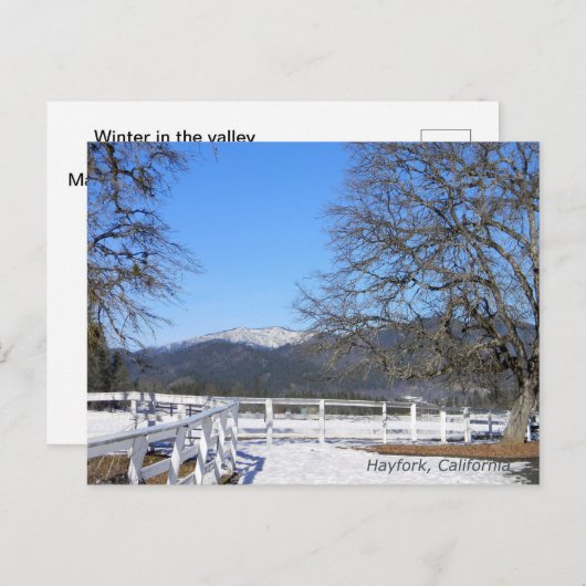 De winter in de vallei..... briefkaart (Voorkant / Achterkant)