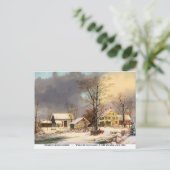 De winter in het land, een koude ochtend briefkaart (Staand voorkant)