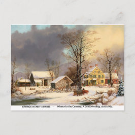 De winter in het land, een koude ochtend briefkaart
