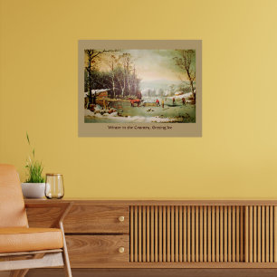 De winter in het land, het Poster krijgen van ijs