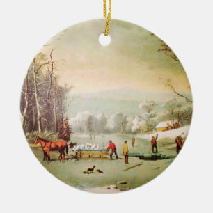 De winter in het land keramisch ornament