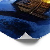 De winter in het sneeuwdorp | AI Art Poster (Hoek)