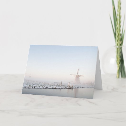 De winter in Kerstmiswenskaart van Holland Feestdagen Kaart (Voorkant)