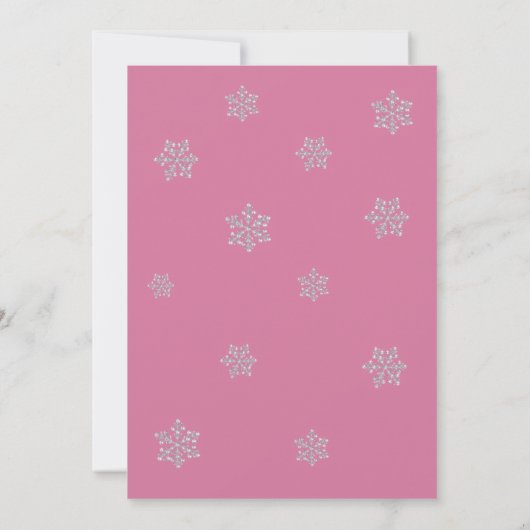 De winter in Parijs: Birthday Invite roze Kaart (Achterkant)