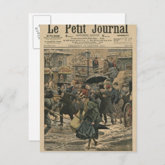 De winter in Parijs loopt in de modder Briefkaart (Voorkant / Achterkant)