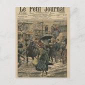 De winter in Parijs loopt in de modder Briefkaart (Voorkant)