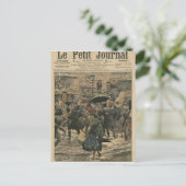 De winter in Parijs loopt in de modder Briefkaart (Staand voorkant)