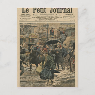 De winter in Parijs loopt in de modder Briefkaart