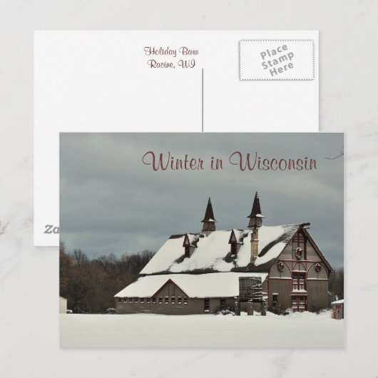 De winter in Wisconsin Feestdagenkaart (Voorkant / Achterkant)