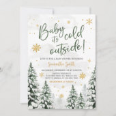 De winter is het koud buiten Baby shower Kaart (Voorkant)