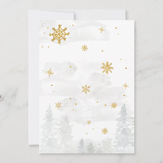 De winter is het koud buiten Baby shower Kaart (Achterkant)