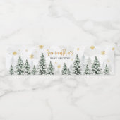 De winter is het koud buiten Baby shower Waterfles Etiket (Enkel label)