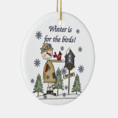 De winter is het Vogeltje voor Keepsake Ornament (Rechts)
