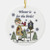 De winter is het Vogeltje voor Keepsake Ornament (Voorkant)