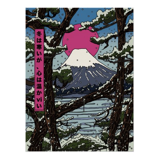 De winter is koud, maar het hart is warm perfect poster (Voorkant)
