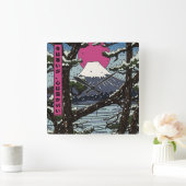 De winter is koud, maar het hart is warm vierkante klok (Huis)