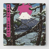 De winter is koud, maar het hart is warm vierkante klok (Voorkant)