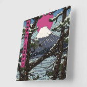 De winter is koud, maar het hart is warm vierkante klok (Hoek)