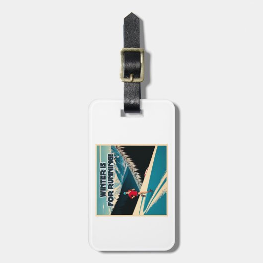 De winter is om te rennen bagagelabel (Voorkant verticaal)