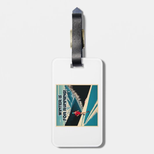 De winter is om te rennen bagagelabel (Achterkant verticaal)