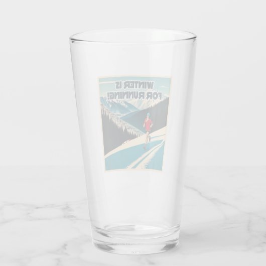 De winter is om te rennen glas (Achterkant)