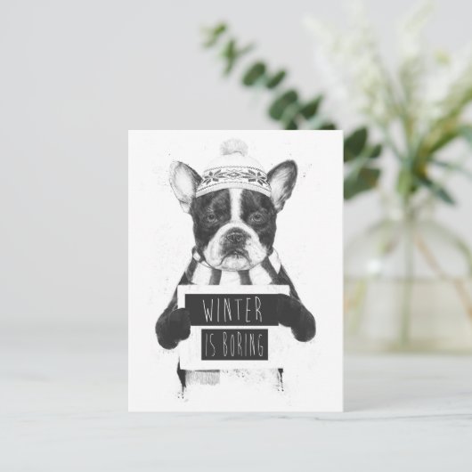 De winter is saai briefkaart (Staand voorkant)